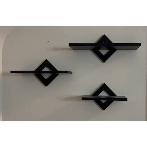 New Black Floating Shelves for Wall, Wall Shelves Set of 3, Wall Mounted Shelves - Picture 1 of 2